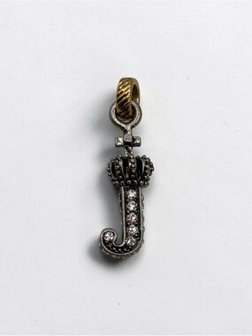 Vintage Y2K Juicy Couture Crowned Rhinestone J Logo Mini Charm Pendant